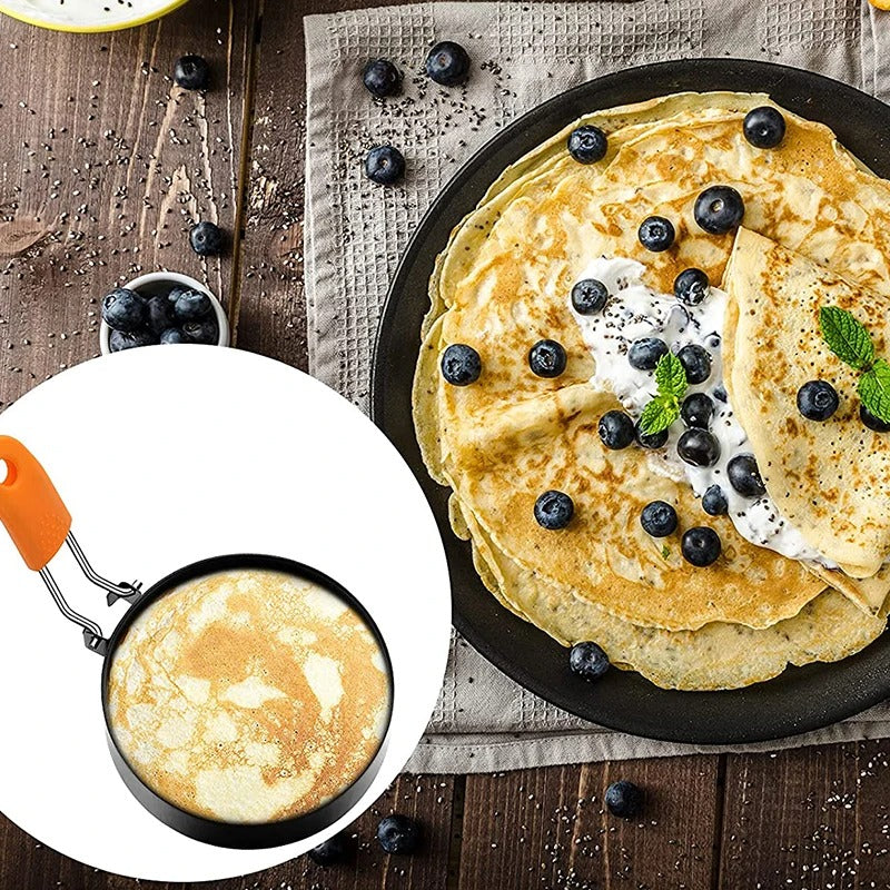 Moule à crêpes rond antiadhésif en acier inoxydable